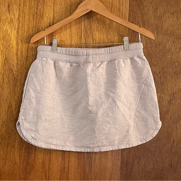 DYLAN 100% Linen Skirt in Oatmeal Tan Sz L - Picture 2 of 4